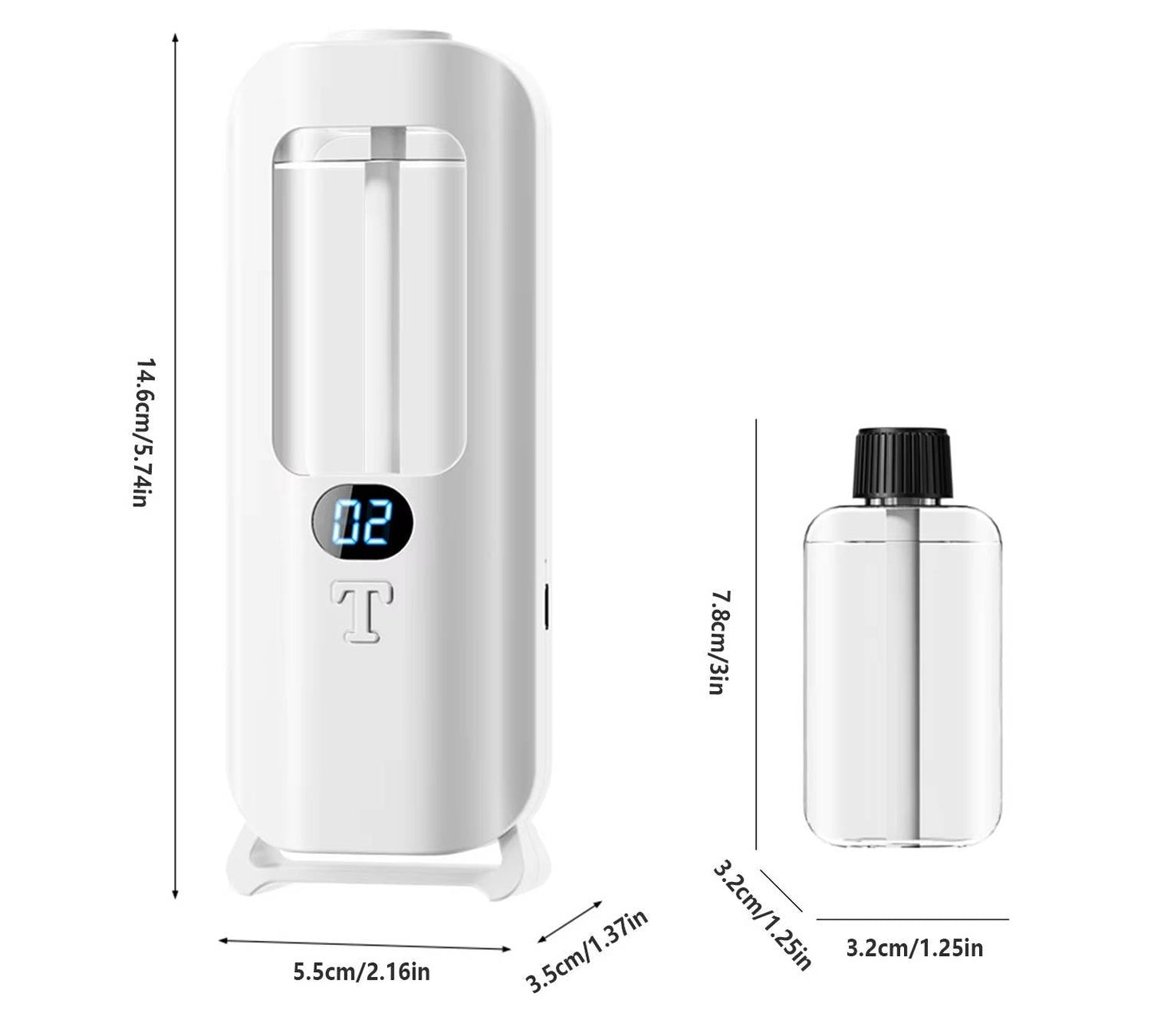 Air Humidifier and Aromatherapy Diffuser with Digital Display and Colored LED Lights