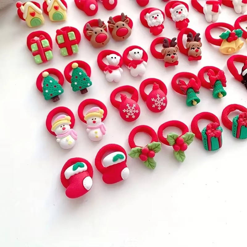 Christmas Hair Ties for Girls – 10 Pack