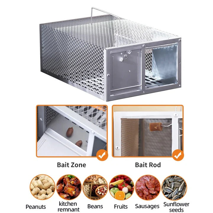 Metal Mouse Trap Cage with Single Door and Reusable Design