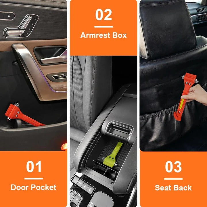 Car Emergency Escape Tool Set of 2 Window Breaker and Seat Belt Cutter