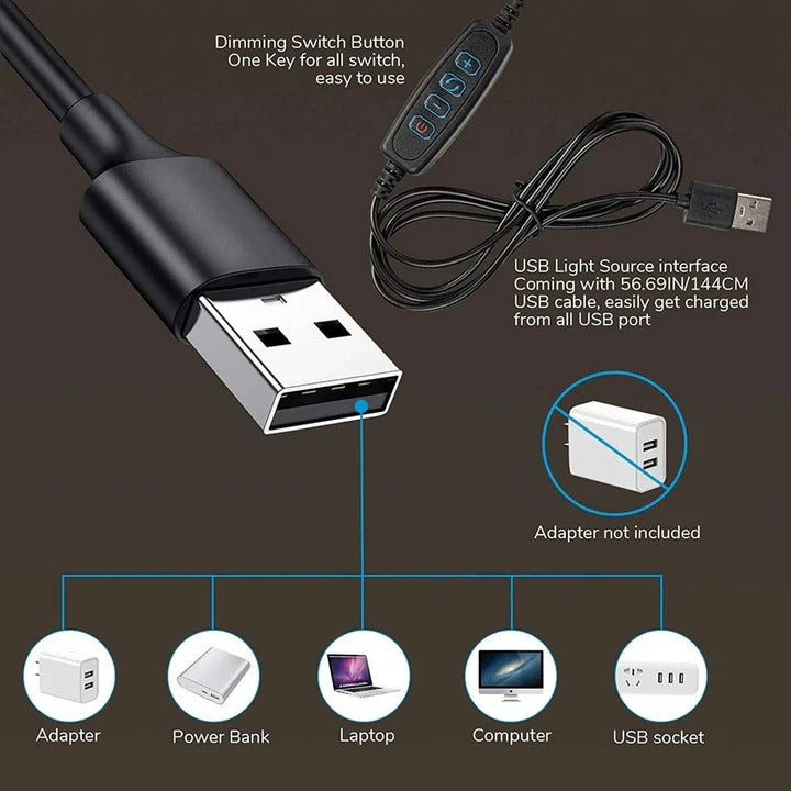 Dimmable LED Clamp On Desk Lamp 360° Flexible for Reading