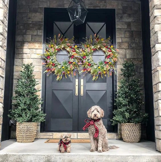 Artificial Wildflower Door Wreath
