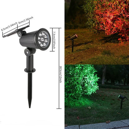 Solar Landscape Spotlight with 9-Color LED and Adjustable Head
