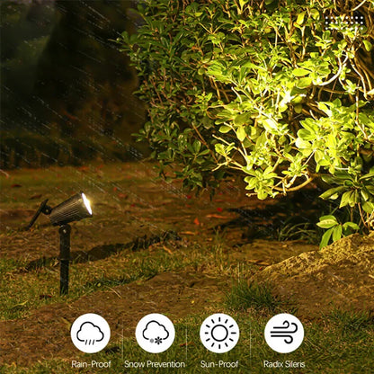 Solar Landscape Spotlight with 9-Color LED and Adjustable Head