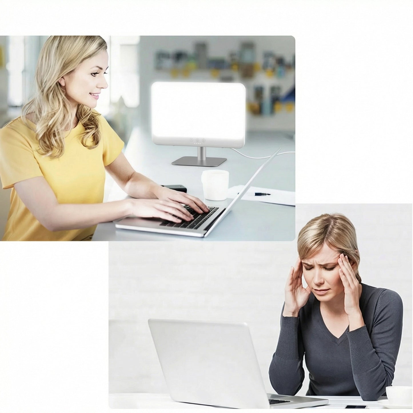 10,000 Lux Bright Light Lamp with Adjustable Brightness for Desk, Table, and Indoor Use