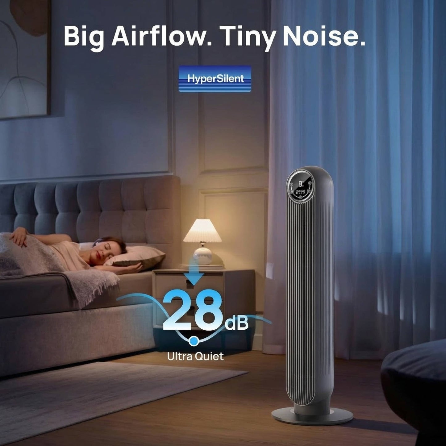 Portable Ac Unit Air Conditioner for Home and Office, Bladeless Air Cooler Tower Fan, Ultra Quiet, 8 Speeds, 4 Modes