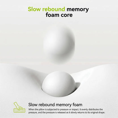 Cervical Memory Foam Neck Pillow, Ergonomic Cooling Support for Side and Back Sleepers with Adjustable Ice Silk Case