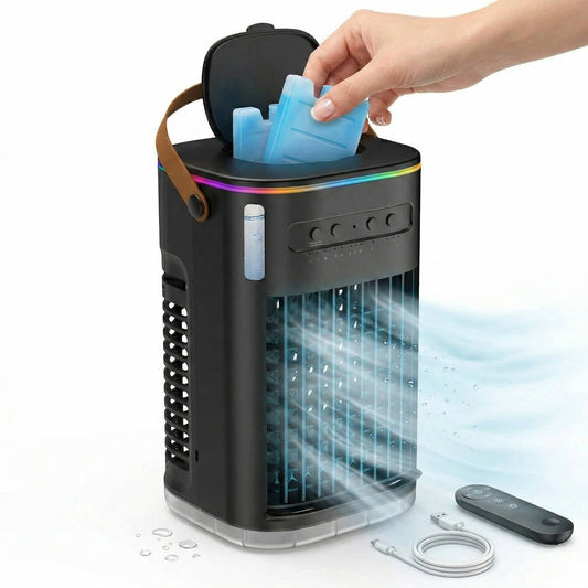 Air Conditioner Portable Ac Unit, Evaporative Air Cooler with 1.2L Water Tank, Personal Air Cooler with Remote