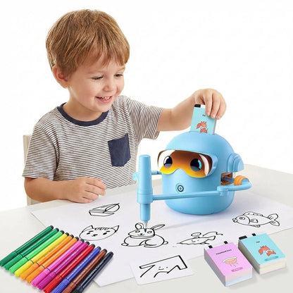 Drawing Robot with 100 Cards and Markers Voice Interactive Art Toy Ages 3+
