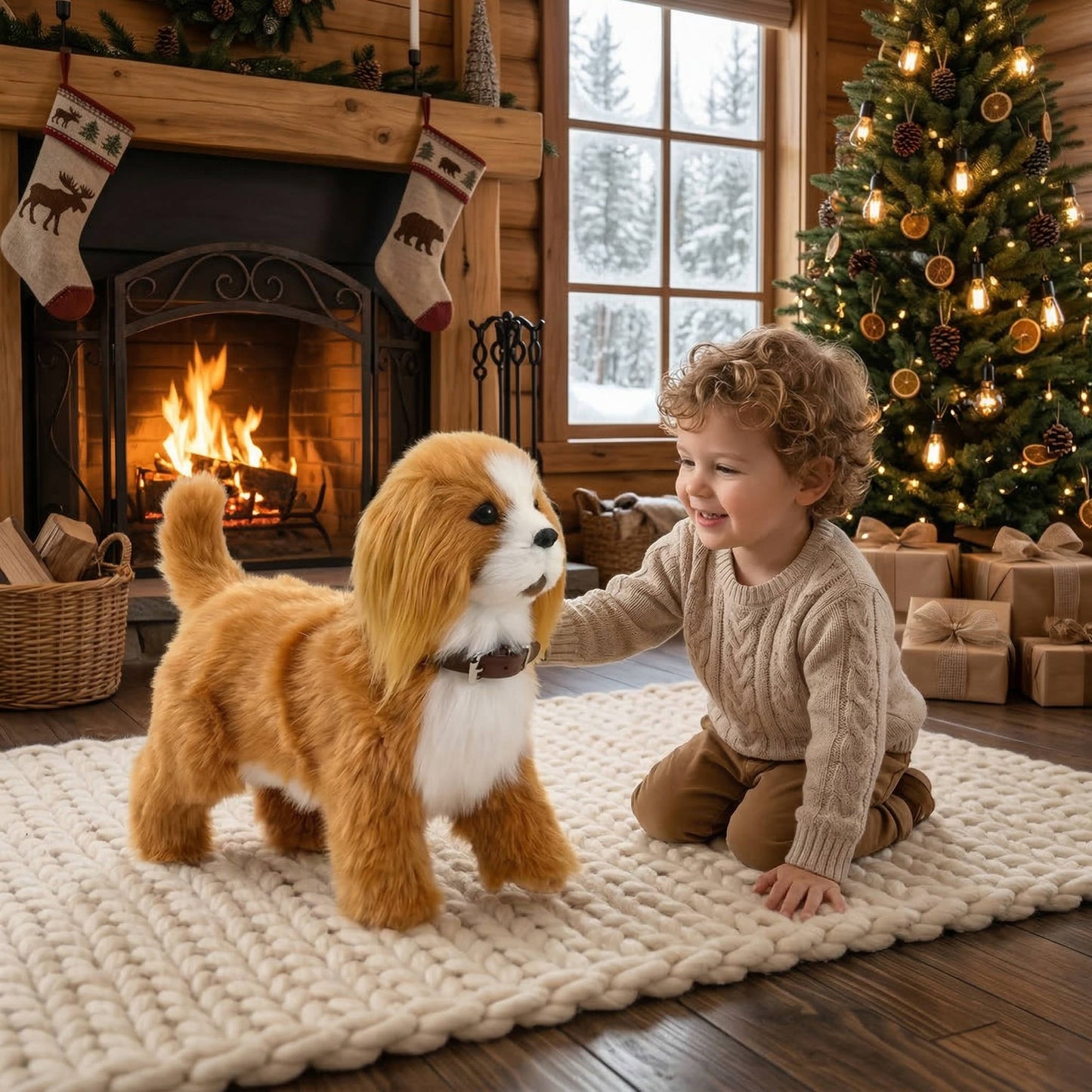 Realistic Interactive Dog Robot, Walking, Barking and Wagging Dog