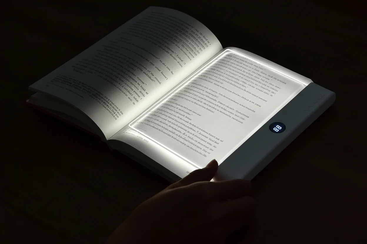 Rechargeable Clip-On Book Light with Flexible Neck and Soft LED, Travel Portable