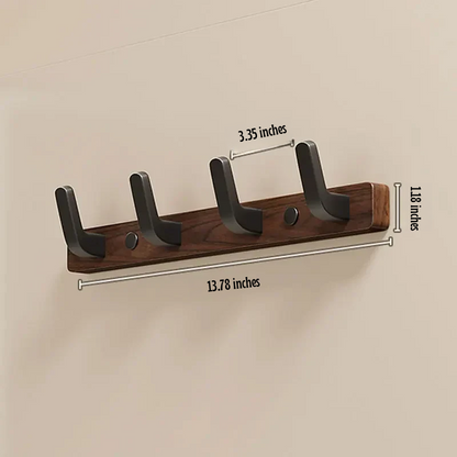 Minimalist Wall-Mounted Coat Hook with Wood and Metal Coat Holder