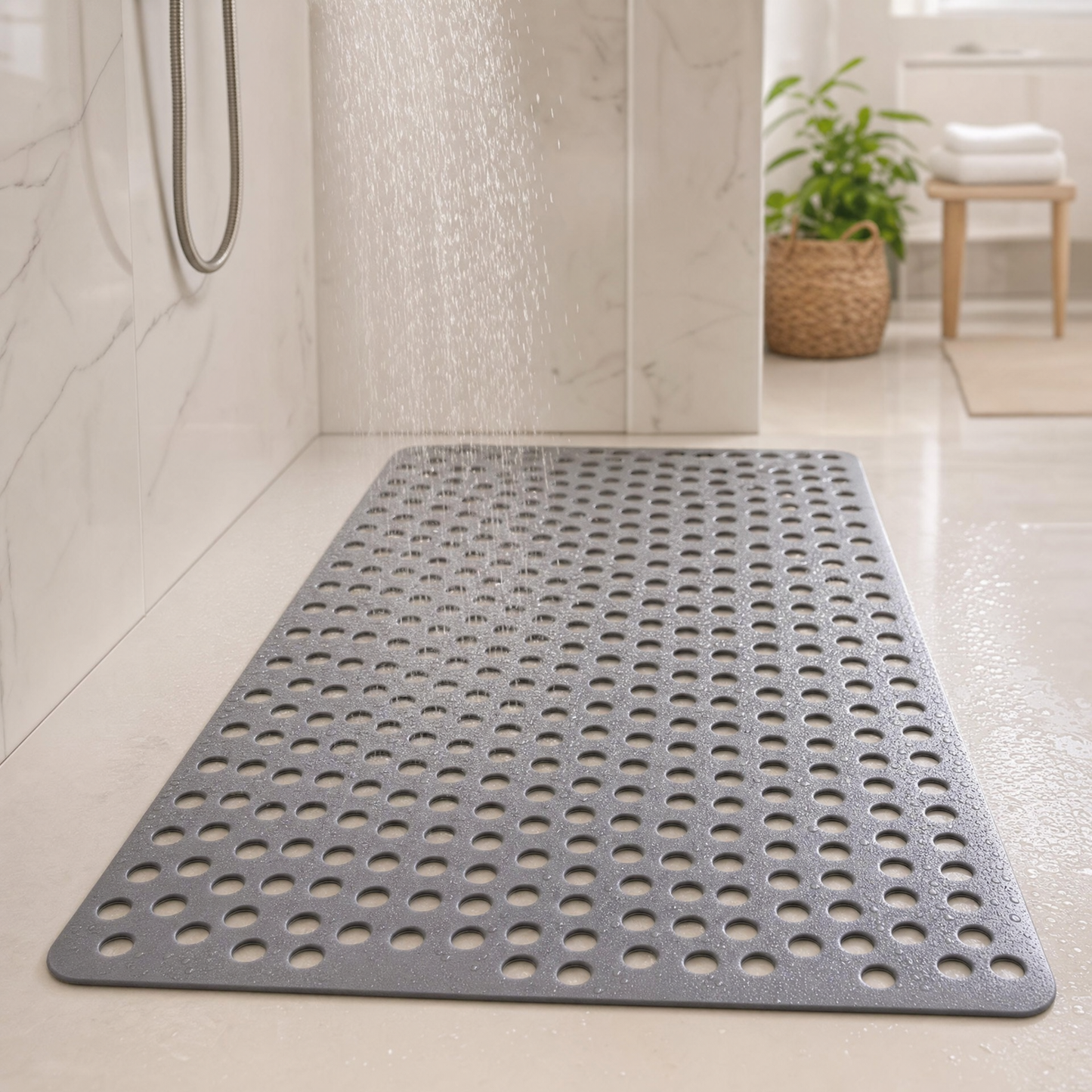 Non-Slip Quick-Drain Shower Mat