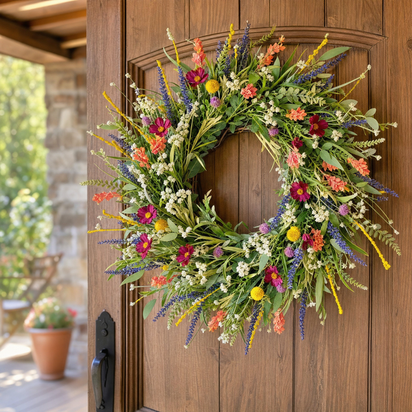 Artificial Wildflower Door Wreath