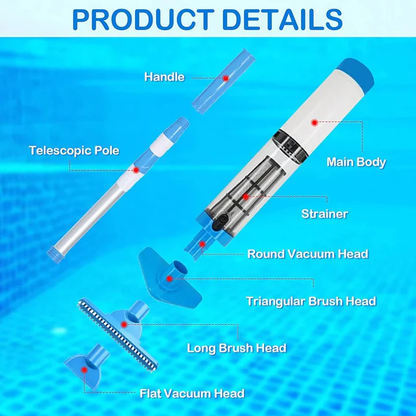 3 in 1 Cordless Rechargeable Pool Vacuum Cleaner