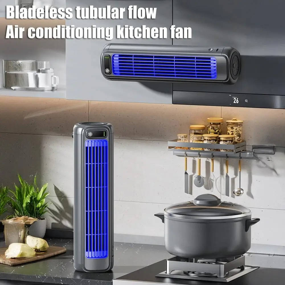 Portable Air Conditioner Cooler, Desktop and Wall Mount Non Drilling Circulating Fan AC Unit, 2000mAh Battery, 3 Speed Adjustable Quiet Cooling