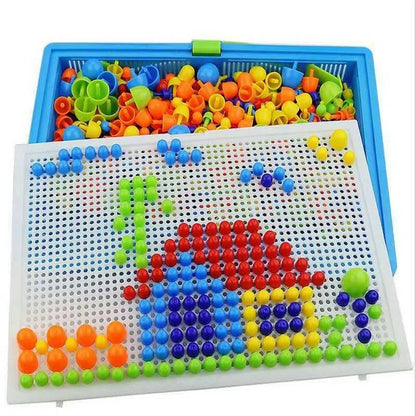 Peg Board Set 296 PCS Kids Mosaic Puzzle Toy with Storage Ages 3+