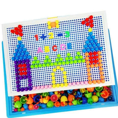 Peg Board Set 296 PCS Kids Mosaic Puzzle Toy with Storage Ages 3+