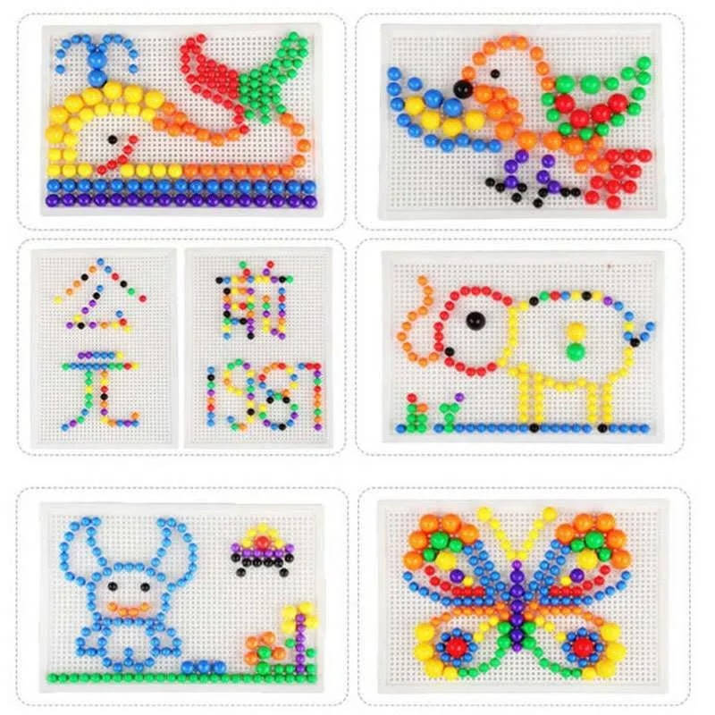 Peg Board Set 296 PCS Kids Mosaic Puzzle Toy with Storage Ages 3+