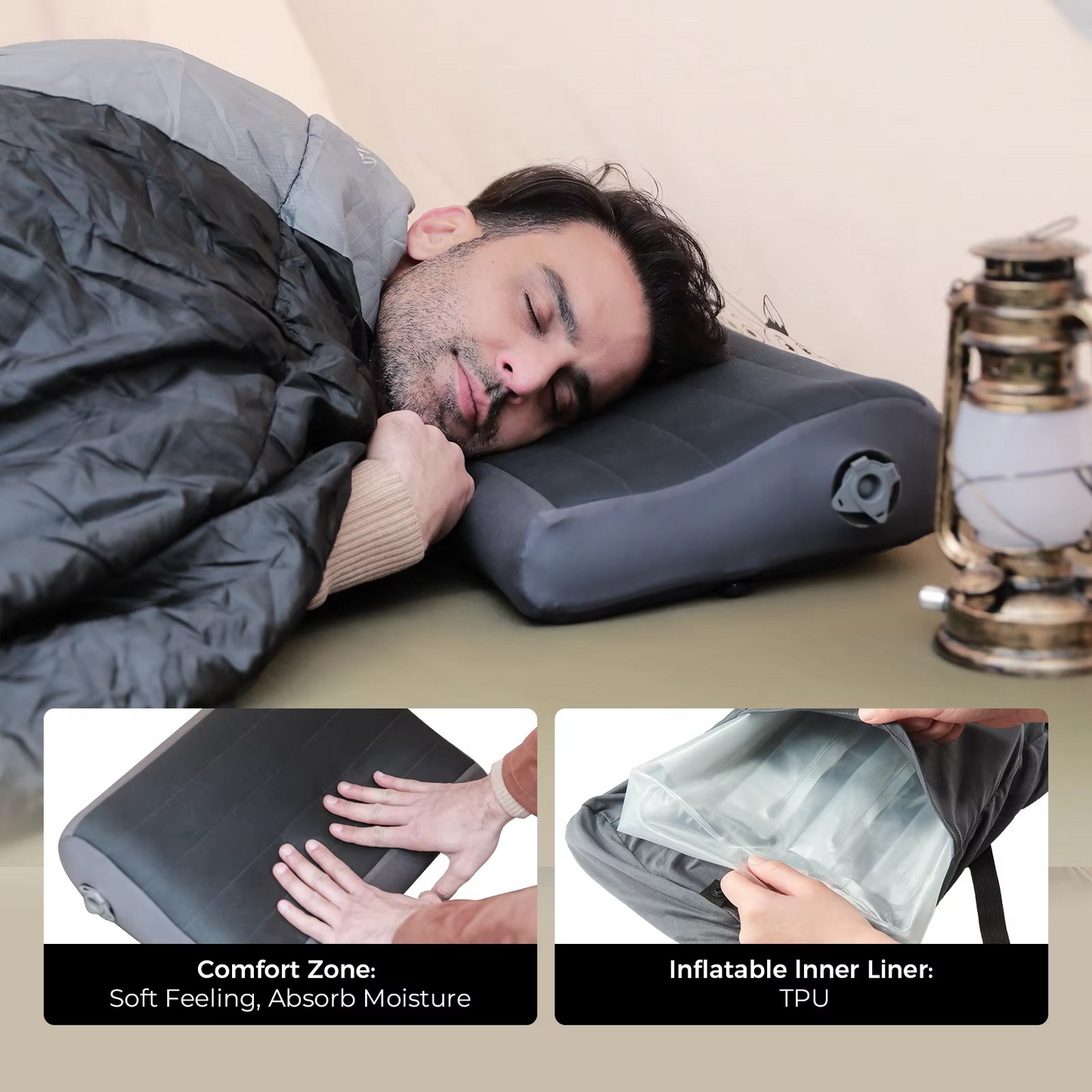 Inflatable Camping Pillow with Lightweight Portable Design