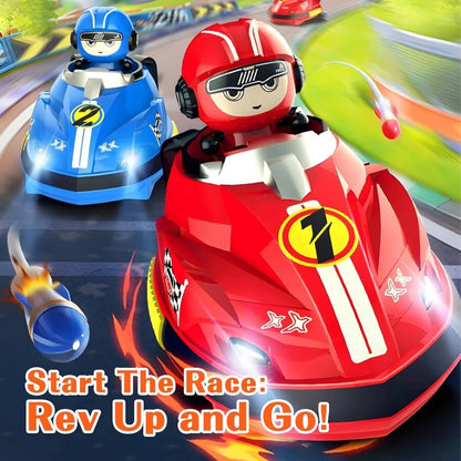 RC Bumper Cars 2 Pack with Ejecting Drivers, Remote Control Battle Cars for Kids Ages 3+