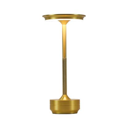 Modern Cordless Touch LED Table Lamp, Wireless Electroplated Metal Bedside Night Light for Bedroom and Living Room