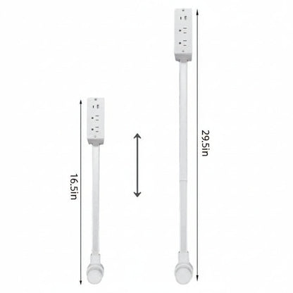 Retractable Power Outlet with 2 AC Sockets and Fast Charging Ports