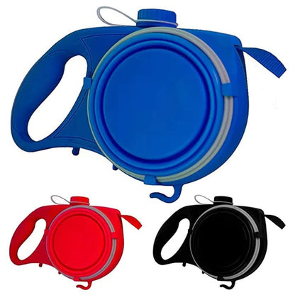4-in-1 Multifunctional Dog Leash with Water Bottle and Bowl