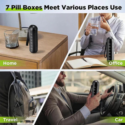 Aluminum Pill Organizer Box, Seven-Day Travel Container