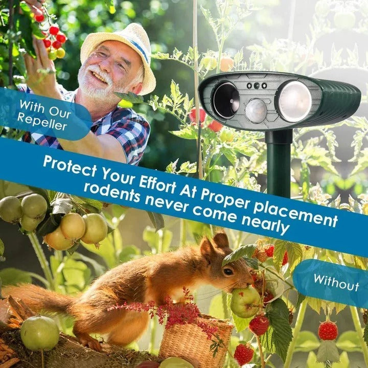 Solar Ultrasonic Motion-Activated Pest Device, Set of 4