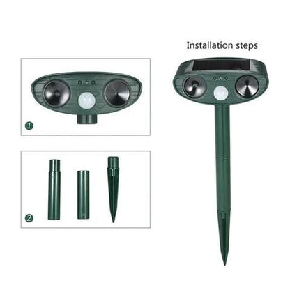 Solar Ultrasonic Motion-Activated Pest Device, Set of 4