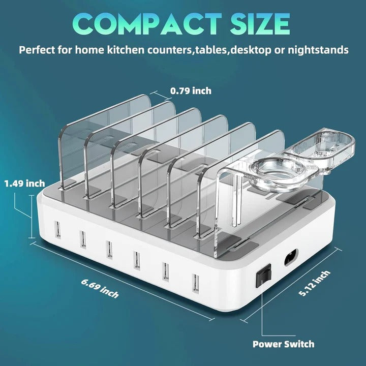 Multi-Device Charging Dock with 6 USB Ports
