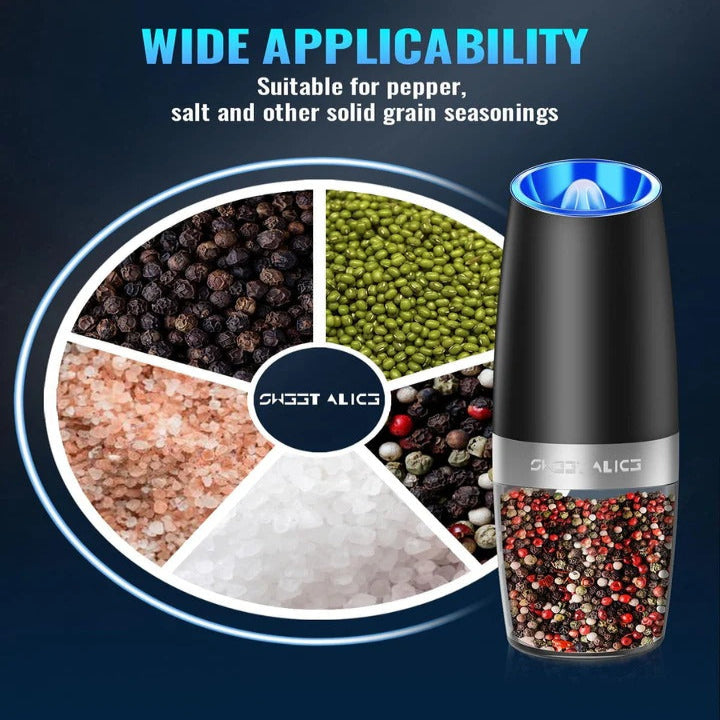 Electric Pepper Grinder and Salt Shaker Mill, Set of 2