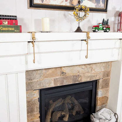 Mantle Stocking Holders, Garland Themed Christmas Hangers Set