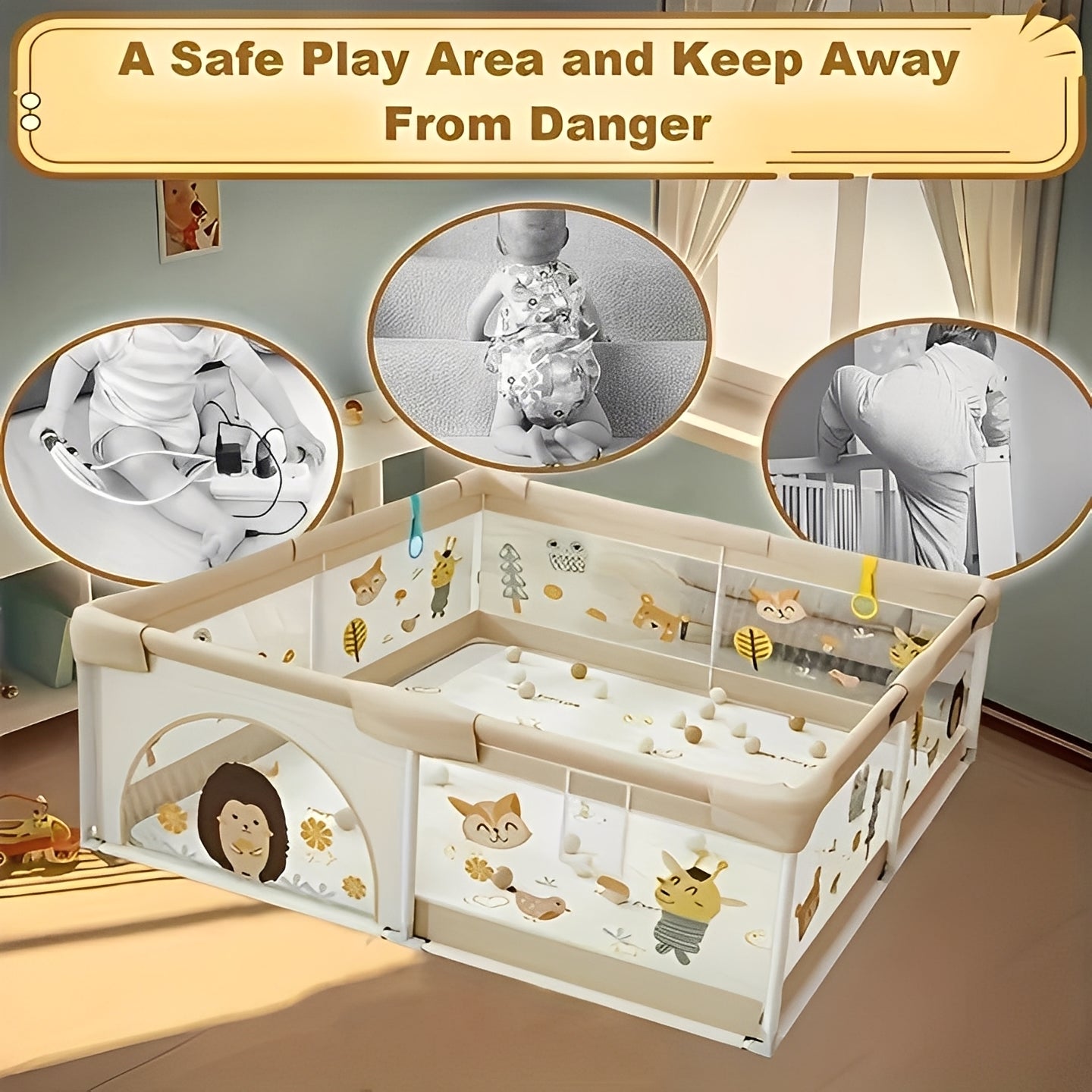 Child Play Yard, Large Portable Safety Pen