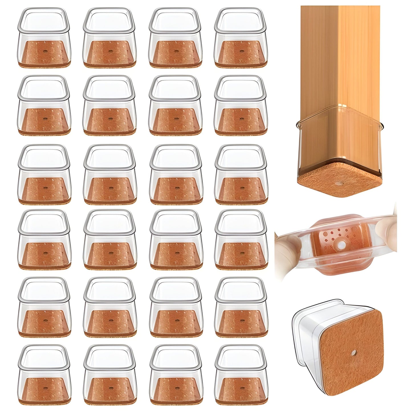 Silicone Protectors for Square Furniture Legs