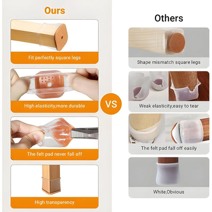 Silicone Protectors for Square Furniture Legs