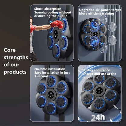 Boxing Machine Wall Target with Music and USB Rechargeable