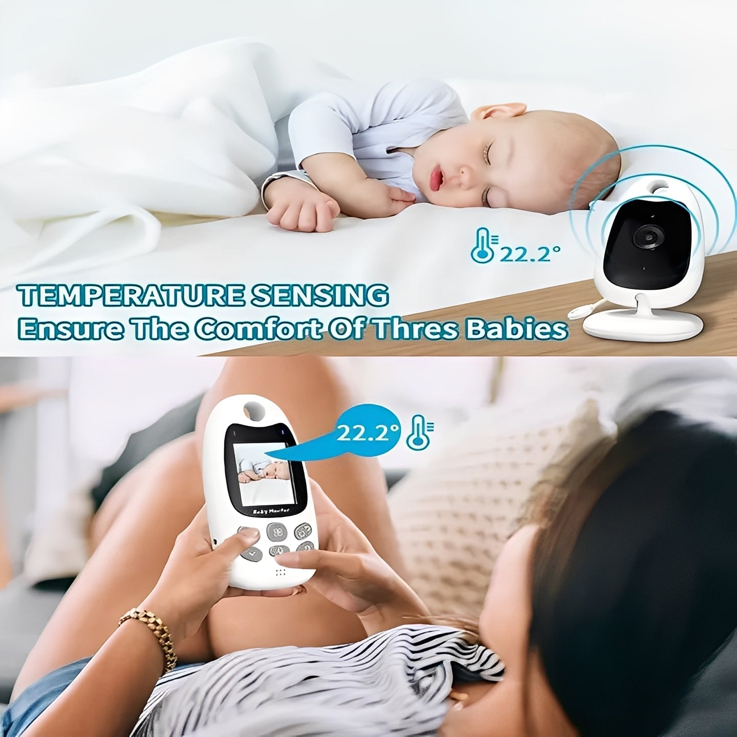 Wireless Baby Monitor Camera with Night Vision and Two Way Audio