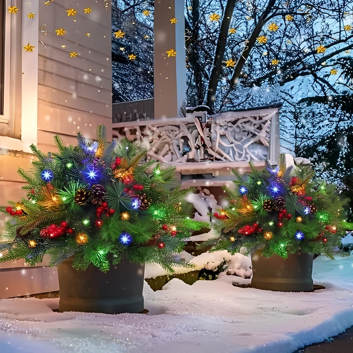 Artificial Christmas Tree Urn Filler Pre-lit Decoration