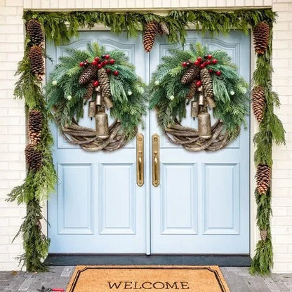 Farmhouse Christmas Wreath Boho Holiday Door Decoration