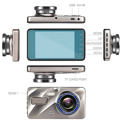 Wireless Dash Cam Front and Rear Recording Night Vision Car Camera