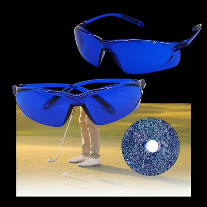 Golf Ball Finder Glasses with Blue Lens Contrast, UV400 Protection, Lightweight Unisex Design