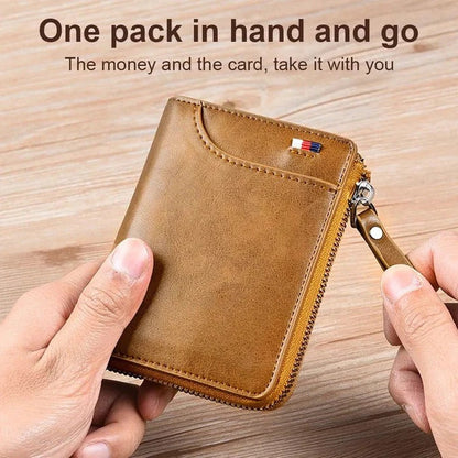 Credit Card Holder Wallet RFID Blocking Zipper for Men