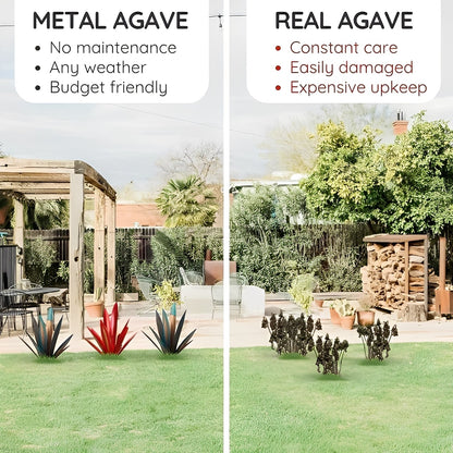 Decorative Metal Plant Agave Americana for Yard and Outdoor Space