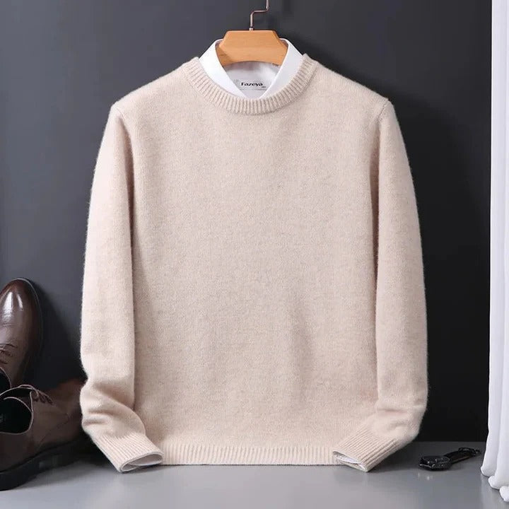 Mens Knit Sweater Cashmere Blend for Daily Wear