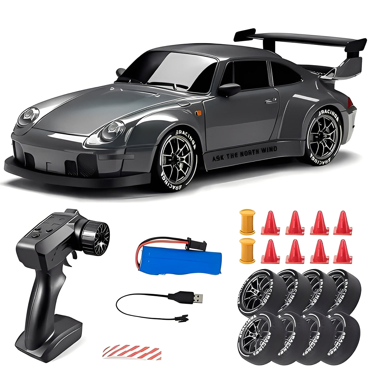 4WD RC Car Retro Style with LED Lights for Racing