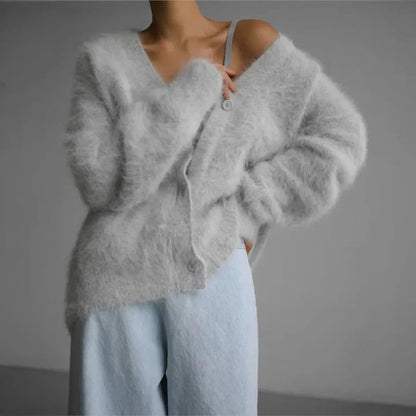 Womens Round Neck Sweater Cashmere Knitwear for Winter