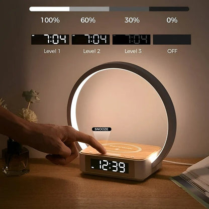 Table Lamp Wireless Charging Alarm Clock and Touch Control