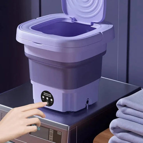 Mini Portable Washing Machine Foldable with Spin Dryer for Laundry